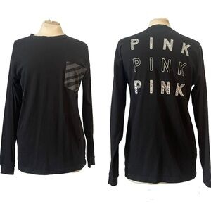 Black Long Sleeve Top with Pocket Detail